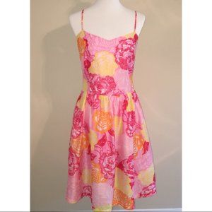 Lilly Pulitzer Pink/ Yellow Floral Print Dress, 8